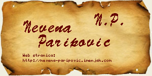 Nevena Paripović vizit kartica